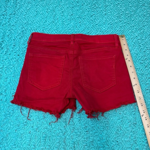 Express Red Distressed Women Shorts - Picture 4 of 5